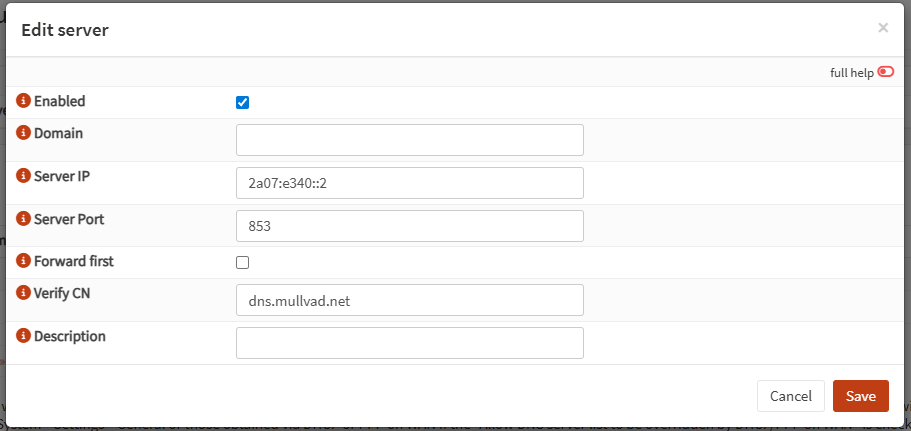 Configuration DoT sur OPNSense